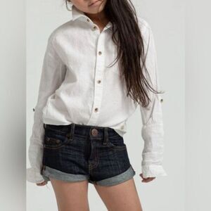 NWT One Teaspoon Kids Girls Bandits Low Waist Denim Shorts- Color Raw - Size 4/5